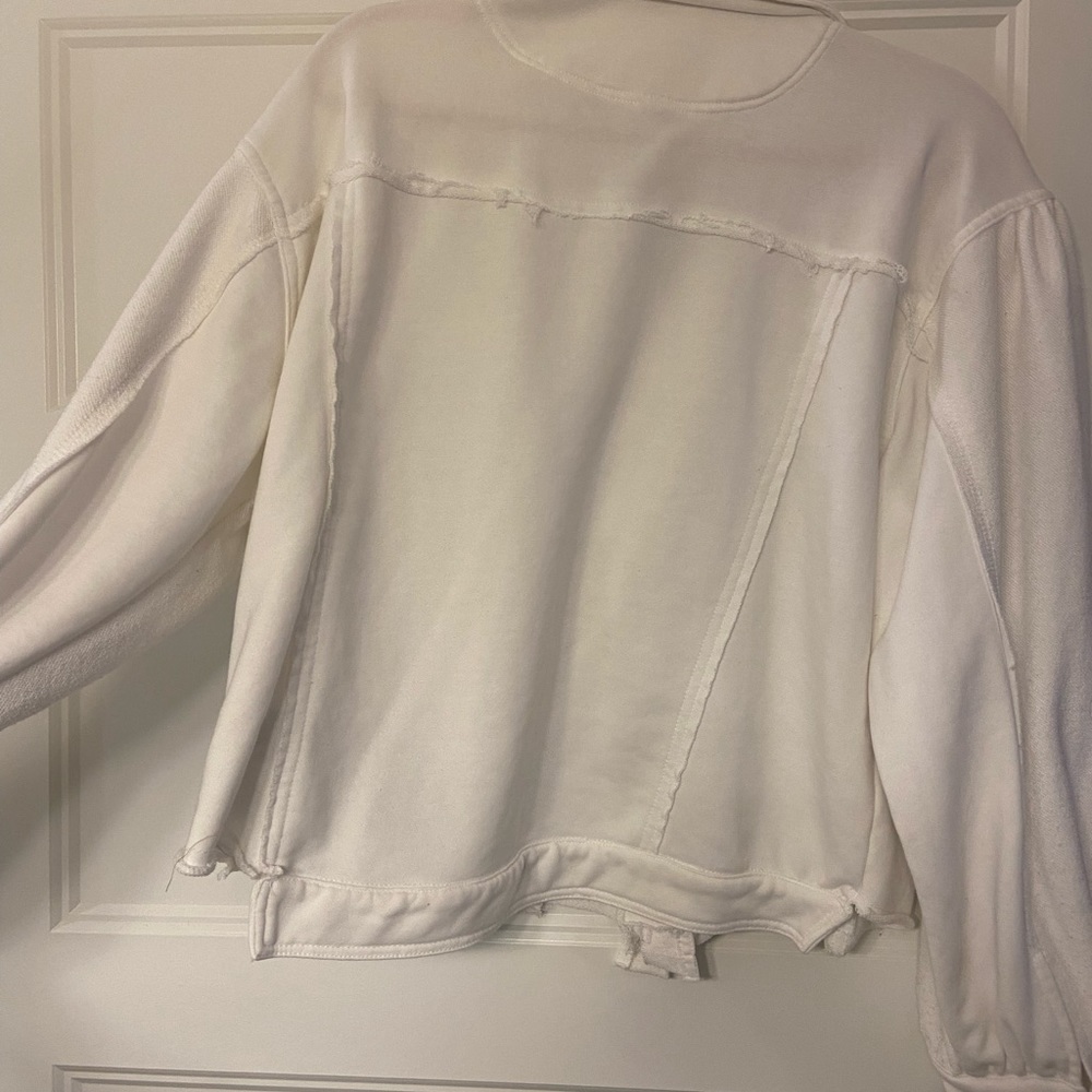 POL white oversized button up shacket